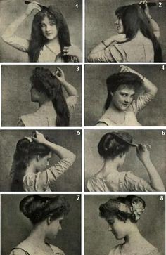 1910 Hair, Historical Hairstyles, Edwardian Hairstyles, Istoria Artei, Victorian Hairstyles, Retro Mode, Old Fashion