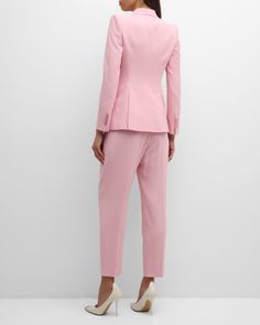 Alexander McQueen asymmetric blazer jacket featuring a drop hem     Peak lapel collar     Single button front    Long sleeves; button cuffs     Side flap pockets    Back vents     Midlength     Tailored silhouette      Viscose/acetate/cupro    Made in Italy Asymmetric Blazer, Women Blazer, Single Button Blazer, Peak Lapel, Daytime Dresses, Blazer Buttons, Ulla Johnson, Lapel Collar, Blazers For Women