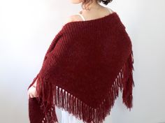 "Burgundy Shawl İf you purchase 3 or more items please use ''BONUS'' as Coupon Code for 10% discount during the check out. MATERİAL: 10% mohair, 10% wool, 80% premium acrylic. (very soft) DİMENSİON: 75\" (190cm) wide, 39\" (100cm) long COLOR: Burgundy (as shown) AVAİLABLE COLORS: White, cream (ivory), champagne (rose), light pink, blush, violet/purple, red, burgundy, mustard, cinnamon, royal blue, pale mint, pale aqua blue, green, light gray, dark gray, light beige, camel, taupe, brown, black (s Elegant Fringed Shawl For Winter, Elegant Winter Shawl With Fringe, One Size Elegant Shawl With Fringe, Elegant One Size Shawl With Fringe, Elegant One Size Fringe Shawl, Elegant One-size Shawl With Fringe, Bridal Scarf, Fall Winter Wedding, Fuzzy Scarf