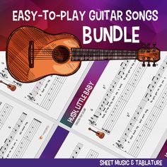 the easy to play guitar song bundle includes sheet music and tablature