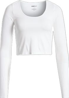 White Seamless High Stretch Crop Top, Fitted Seamless Crop Top, White High Stretch Seamless Crop Top, Basic Cropped Workout Crop Top, Seamless Scoop Neck Elastane Crop Top, Elastane Stretch Crop Top With Scoop Neck, Stretch Elastane Scoop Neck Crop Top, Stretch Elastane Crop Top With Scoop Neck, Seamless Crew Neck Crop Top For Workout