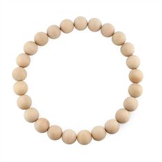 a wooden beaded bracelet on a white background