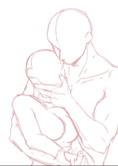 a drawing of a man holding a baby