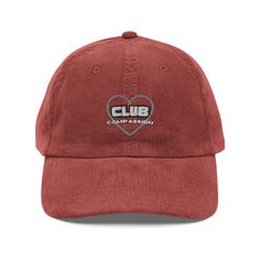 Step up your style with an embroidered old-school cap and help pave the way for a kinder, gentler world with our "Club Compassion" Vintage Corduroy Cap, a stylish and meaningful accessory that combines retro flair with a powerful message.  * 100% cotton corduroy * Unstructured, 6-panel, low-profile * Cotton twill sweatband and taping * 6 embroidered eyelets * Adjustable strap with a gold-colored metal buckle * Head circumference: 20″-22″ (50.8 cm-56 cm) This product is made especially for you as Corduroy Cap, Vintage Corduroy, Hat Embroidery, Embroidered Baseball, Embroidered Baseball Caps, Retro Gift, Cool Sunglasses, Dad Hat, Head Circumference