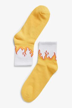 Flame Socks, Printed Socks, Stylish Socks, Sock Game, Fashion Runway, Funny Socks