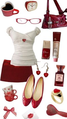 Cute Ootd, Coquette Outfit, Instagram Wedding, 2000s Fashion Outfits, Stylish Outfit, Red Outfit, Cute Everyday Outfits