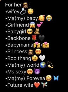 some emoticions are in the middle of a black background with words that say i love you