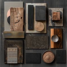 many different types of wood and metal on display