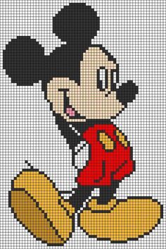 an image of mickey mouse in the cross stitch pattern