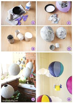 the instructions for making paper lanterns are shown in this photo, and below is an image of