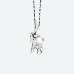 Ole Lynggaard Copenhagen | Elephant pendant medium Sterling Silver Pendant Charm Necklace With Oxidized Finish, Silver Pendant Charm Necklace With Polished Finish, Timeless White Gold Necklaces With Charms, White Gold Sterling Silver Necklace With Large Pendant, Timeless Sterling Silver Charm Necklace, Fine Jewelry Sterling Silver Pendant Charm Necklace, Fine Jewelry Sterling Silver Pendant Necklace, Sterling Silver Engraved Diamond Necklace, Engraved Sterling Silver Fine Jewelry Diamond Necklace