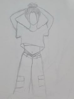 a drawing of a person with their hands on their hips