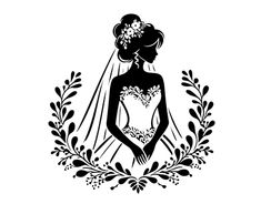 the silhouette of a woman in a wedding dress