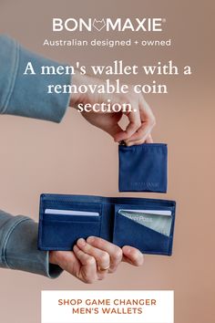 Available in 3 colours, and made from strong and sturdy Saffiano leather, the Game Changer Men’s Wallet is the perfect essential for every busy man. Featuring a removable coin section, slimline design, and all the card slots he’ll ever need, we have a feeling you / your dad / husband / partner / son / friend will love using it. Afterpay available. Busy Man, Men's Wallets, Travel Wallets, Perfect Man, Functional Design, Game Changer