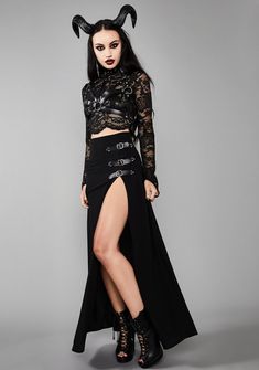 Gothic Long Skirt For Alternative Fashion, Gothic Mini Skirt For Night Out, Edgy Long Skirt For Alternative Fashion, Gothic Asymmetrical Skirt For Night Out, Edgy Skirt For Halloween Night Out, Edgy Halloween Skirt For Night Out, Black Gothic Maxi Skirt For Party, Gothic Evening Skirt, Gothic Long Skirt For Night Out