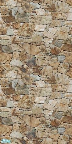 a stone wall that is brown and tan