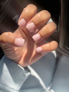 Pink Nail Overlay, Nudish Pink Acrylic Nails, Layover Nails Short, Stubbies Nails, Real Short Nails Ideas, Xs Short Nails, Real Short Acrylic Nails, Extra Small Nails, Short Nurse Nails