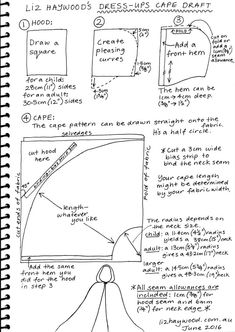 a hand drawn diagram with instructions on how to make a paper umbrella and other things