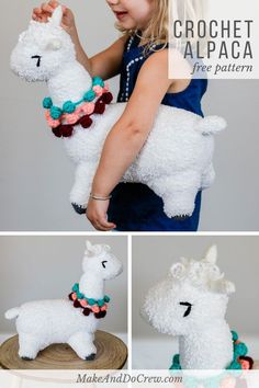 Squishy Crochet, Crochet Alpaca, Llama Toy, Alpaca Toy, Crochet Pattern Tutorial, Make And Do Crew, Boucle Yarn, Tutorial Crochet