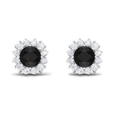 Product Details No celebration is complete without a gift, and on Mothers Day, a beautiful piece of jewelry is sure to bring a smile of delight. These stud earrings, adorned with round-cut black onyx stones set in a prong setting, surrounded by a halo of Diamond, are a stunning choice. Expertly crafted with high-quality solid gold metal, these earrings are both timeless and durable, making them a perfect gift for any mom. Product Information SKU SHP-EARRINGS0621113332 Length 6.8 mm Width 6.8 mm Luxury Black Gemstone Earrings, Luxury Black Diamond Earrings For Anniversary, Black Prong Set Fine Earrings, Black Prong Setting Earrings Fine Jewelry, Black Earrings With Prong Setting In Fine Jewelry, Black Diamond Earrings Fine Jewelry, Black Round Cut Jewelry For Formal Occasions, Black Round Diamond Earrings For Anniversary, Luxury Black Round Diamond Earrings