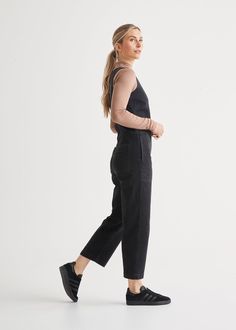 The Worlds Most Comfortable Pants | DUER Tailored Jumpsuit, Comfortable Pants, Fitted Jumpsuit, Comfy Dresses, New Pant, Swimwear Sale, Denim Jumpsuit, Wide Leg Denim, Light Denim