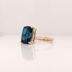 Vivid London Blue Topaz Ring in Solid 14K Yellow Gold Elongated Cushion 11x9mm Solitaire Topaz Ring November Birthstone Minimalist - Etsy Sri Lanka Modern 14k Gold Emerald Cut Topaz Ring, Modern 14k Gold Topaz Ring, Modern 14k Gold Topaz Ring With Prong Setting, Modern Topaz Ring In 14k Gold With Prong Setting, Elongated Cushion, London Blue Topaz Ring, November Birthstone, Topaz Stone, Blue Topaz Ring