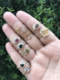 This week's Friday Feature: Rings – Amanda K Lockrow Gold Moonstone Ring, Accessory Inspo, Stacker Rings, Rainbow Moonstone Ring, Jewelry Crystal, Ring Stacking, Pretty Rings, Moonstone Ring, Recycled Gold