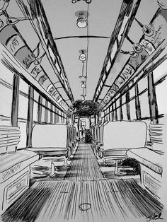 the inside of a train car with lots of windows