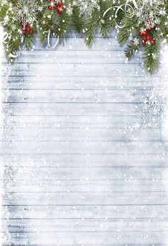 an old fashioned christmas card with holly branches and berries on the border, surrounded by snowflakes