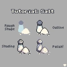 an old school pixel art style game with different items to make it look like snowmen