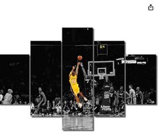 an image of a basketball player going to dunk the ball in black and white