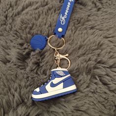 Brand New. Keychain. Nike Air Jordan Blue, Nike Keychain, Jordan Keychain, Homemade Keychains, Air Jordan Blue, Shoes Keychain, Basketball Keychain, Shoe Keychain, Keychain Aesthetic