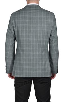 A rich plaid print distinguishes this woven sport coat that'll make a dapper statement to top off any look. Two-button closure Notched lapels Chest welt pocket; front flap welt pockets 70% polyester, 28% rayon, 2% spandex Dry clean Imported Semi-formal Plaid Outerwear With Hidden Button Closure, Plaid Semi-formal Outerwear With Hidden Button Closure, Plaid Outerwear With Hidden Button Closure For Semi-formal Events, Plaid Outerwear With Hidden Button Closure For Semi-formal Occasions, Tailored Single-breasted Plaid Sport Coat, Formal Plaid Blazer With Double Button Closure, Tailored Plaid Sport Coat With Suit Collar, Fitted Plaid Sport Coat For Semi-formal Occasions, Semi-formal Fitted Plaid Sport Coat