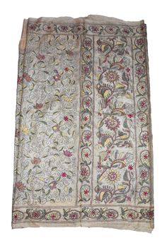 About this item Vintage Indian West Bengal Saree 100% Pure Silk Tie & Dye Sari Kantha What A Beautiful Masterpiece Of A Saree. Base Fabric Is 100% Pure Silk In White Color With Amazing Tie And Dye Work. All Over Saree Adorned With Floral And Paisley Design With Multi Color Thread Work. Traditional Kantha Work Is The Highlight Of The Saree. Kantha : Kantha Is A Hand Embroidery Style Traditionally Practiced By Rural Womenfolk In State Of West Bengal. Kantha Embroidery Is Recognized By Running Beige Cotton Dupatta With Floral Embroidery, Multicolor Floral Embroidered Tussar Silk Fabric, Traditional Embroidered Spring Saree, Traditional Floral Embroidery Saree For Spring, Traditional Floral Embroidered Saree For Spring, Bengal Saree, Embroidery Thread Work, Kantha Sari, Kantha Embroidery