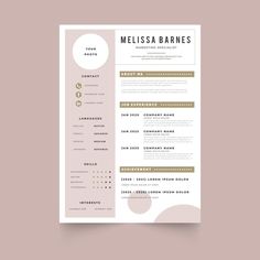 a professional resume template with gold accents on the front and back cover, is shown