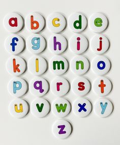 Handmade Alphabet Magnets Lowercase letters 📏Size 2.25 inch circles - perfect size for little hands Guides to teach little fingers how to trace each letter May also use washable marker to trace letter and then erase. Vibrant colors ♥️ ❌ No small magnets that are choking hazards for children Practice Tracing, Alphabet Magnets, Washable Markers, Small Magnets, School Items, Lower Case Letters, Letter Size, Lowercase A, Alphabet