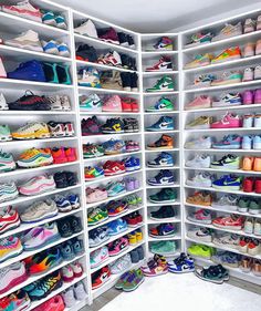 Shoe Ottoman, Shoe Organization Diy, Sneakerhead Room, Sneaker Closet, Shoe Organization, Sneaker Storage, Shoe Room, Clear Shoes, How To Store Shoes