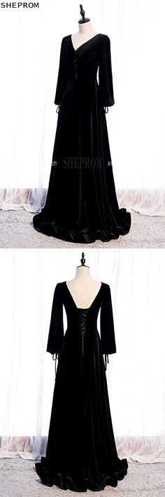 Formal Long Black Velvet Evening Dress Vneck with Long Sleeves Ref.MX16088 at SheProm. SheProm.com is an online store with thousands of dresses, range from Formal,Evening,Black,Long Black Dresses,Long Dresses,Vintage Dresses,Velvet Dresses and so on. Not only selling #FormalDresses more and more trendy dress styles will be updated daily to our store. All instock with stable shipping. Shop now to get 10% off! Black Velvet Long Sleeve Evening Dress, Black Long Sleeve Velvet Evening Dress, Long Sleeve Velvet Evening Dress, Formal Velvet Long Sleeve Evening Dress, Formal Long Sleeve Velvet Evening Dress, Velvet V-neck Evening Dress, Elegant Long Sleeve Velvet Prom Dress, Elegant V-neck Velvet Dress For Winter, Black Velvet Floor-length Dress For Formal Occasions