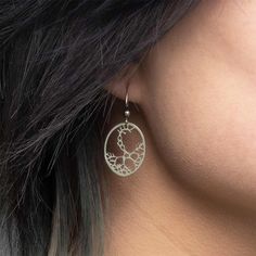 To the casual eye, one of these earrings might look like a stylized tree. After all, there is a reason that "dendrite" was derived from the Greek word for "tree." The opposite earring in this cutely matched pair, however, is impossible to miss! From dendrite to axon terminal, the design is structurally correct, and includes details like the nucleus and Schwann cells. These detailed earrings measure about 1 3/4" from the top of the hook to the bottom. Choose either polished silver steel neurons o Nature-inspired Everyday Pierced Earrings, Nature-inspired Earrings For Everyday, Stylized Tree, Greek Words, Polish Silver, To Miss, Gold Earrings, Silver, Gold