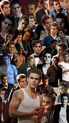 a collage of the twilight saga with many different faces and hair colors, including one man