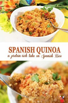 spanish quinoa is a protein rich dish that can be made in minutes