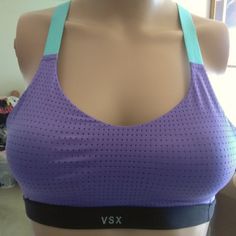 This Is A Beautiful Sport Bra. Vs Makes Such Beautiful Colors. It Has Thin Padding And Small Breathable Holes. Straps Are Thick And An Unusual Texture. Victory Secret, Sport Bra, Black Trim, Purple Black, Purple And Black, Women's Intimates, Victorious, Beautiful Colors, The Secret