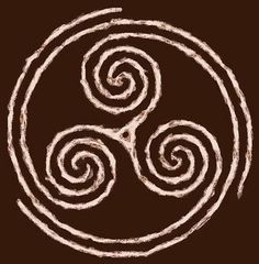 an image of two spirals in the center of a circle on a brown background