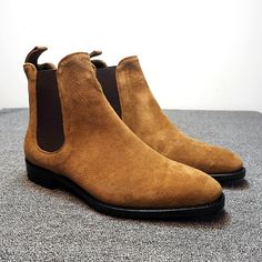 Category:Boots; Upper Materials:Suede,Cowhide; Season:Fall,Winter; Gender:Men's; Size Suggestion:standard size, select your usual size; Activity:Walking; Toe Shape:Round Toe; Style:Casual; Outsole Materials:Rubber; Occasion:Daily,Party  Evening; Closure Type:Loafer; Function:Warm; Pattern:Solid Colored; Listing Date:10/06/2023; 2024 Trends:Chelsea Boots; Foot Length:null; Foot Width:null; Size chart date source:Provided by Supplier. Mens Short Boots, Winter Chelsea Boots, Fabric Boots, Botas Chelsea, Mens Ankle Boots, Spring Boots, Suede Leather Shoes, Men Suede, Chelsea Boots Men