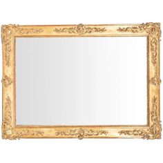 an ornate gold framed mirror against a white background