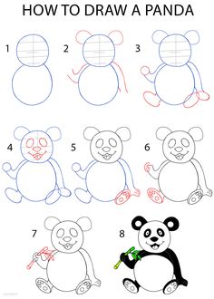 how to draw a panda with easy step by step instructions for children and beginners