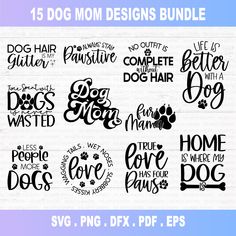 15 dog mom designs bundle for svg and dxf