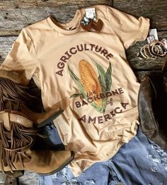 Agriculture T Shirt Designs, Farm Shirt Designs, Country Tshirt Ideas, Ffa Shirts Designs, Agriculture Shirt, Farm Shirts, Farmers Wife, Farm Tees, Farm Tshirt