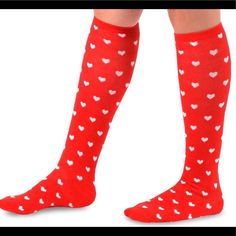 Brand New! Fun, Knee High Novelty Socks. Casual Red Knee-high Socks, Trendy Fitted Red Socks, Casual Red Fitted Knee-high Socks, Casual Red Stretch Knee-high Socks, Casual Red Knee-high Stockings, Baby Jedi, Magical Fashion, Shaping Tights, Knee Hugger