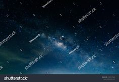 the night sky with stars and clouds in it stock photo - 549782